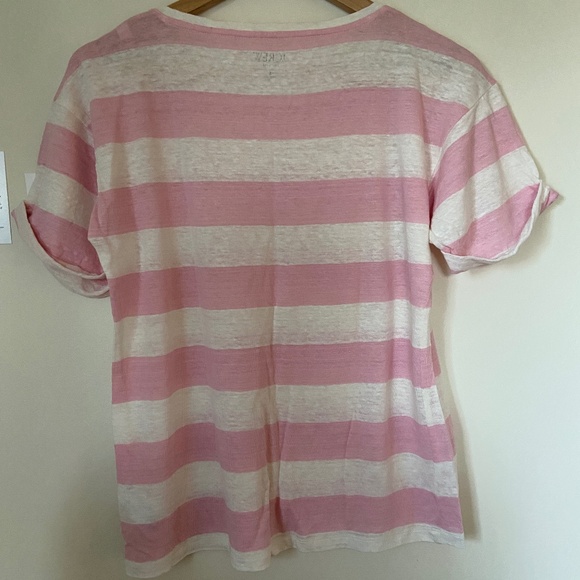 J.Crew Linen Roll-Cuff Crewneck T-shirt - Picture 2 of 3